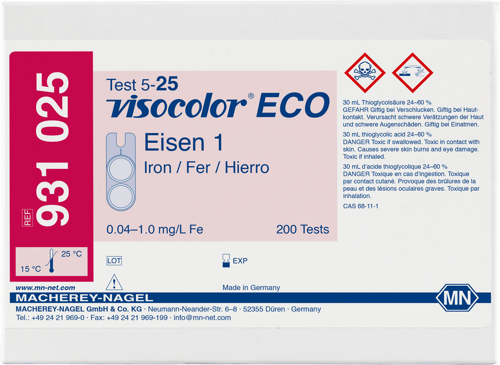 VISOCOLOR® ECO Iron Test Kit